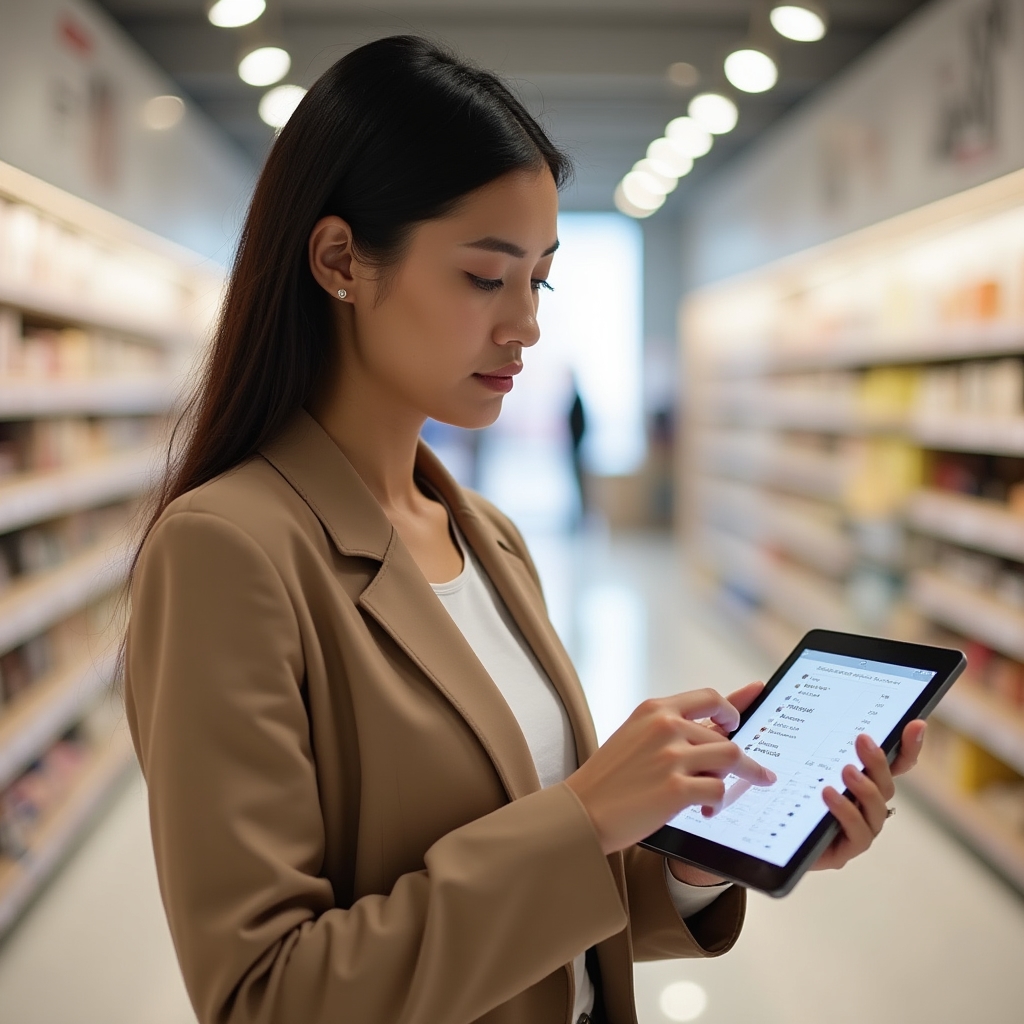 Persona revisando un checklist operativo en un entorno de tienda